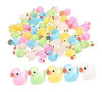 HIAKDOFT 50 Piezas Mini Luminiscentes para Decoración de y Micro Accesorios para Casa de Muñecas Manualidades DIY Transparente Verde Fluorescente Rosa y Azul