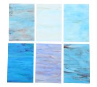 HIAKDOFT 6 Láminas de Vidrio de Mica Azul para Manualidades, 15x10 Cm, Surtido para Vitrales de Iglesia y Vidrieras de Catedral, Adecuado para Mosaicos, Lámparas y Candelabros Decorativos