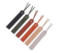 HIAKDOFT 6 piezas Marcapáginas de Cuero PU Hechos Mano con Cuerda de Marcadores de Página Retro para Lectores Planificadores y Amantes de Libros
