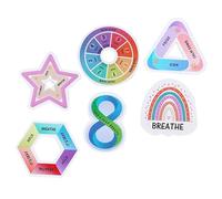 HIAKDOFT 6 piezas Pegatinas Sensoriales Antiestrés para Dedos Coloridas con Rugosa Adhesivos Calmantes para Aliviar Ansiedad y Mejorar Concentración para Estudiantes y Decoración de Libros