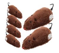 HIAKDOFT 6 Piezas Ratones de Peluche con Relojería para Gatos Juguetes Mecánicos de Cuerda Accesorios para Mascotas Colores Aleatorios y Divertido para Tu Gato Color Color Aleatorio