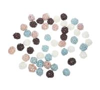 HIAKDOFT 72 Piezas Bolas de Ratán Coloridas para Decoración Rellenos para Jarrones Blancas Oscuro para Proyectos DIY y Decoración