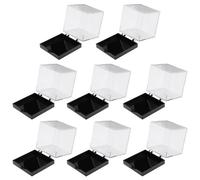 HIAKDOFT 8 piezas Caja Cuadrada Transparente para Almacenamiento y Exhibición de Minerales de Plástico Duradero Base Antideslizante Fácil Limpieza y Resistente al Agua para Coleccionistas
