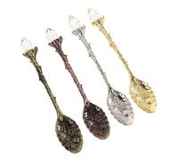 HIAKDOFT 8 piezas Cucharillas para Café Vintage con Diseño Tallado Cucharas Cabeza Redonda y Mango Ergonómico Aptas para Postres Té y Bebidas Surtido Antiguos