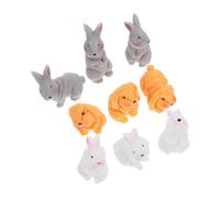 HIAKDOFT 9piezas Mini Conejos De Pascua Resina Figuritas Decorativas De Conejos para Jardín y Tartas Adorno De Casa para Rellenar Huevos De Pascua y Decoraciones De