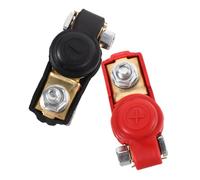 HIAKDOFT Abrazaderas de Bornes de Batería para Coche con Conectores Positivo y Negativo de Cobre Resistentes la Corrosión Instalación Fácil y Mecanismo de Sujeción Seguro para Conexión