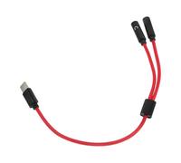 HIAKDOFT Adaptador Divisor de Audio y Micrófono Tipo C, Cable 28 Cm, Conector Dual 3.5 Mm para Auriculares y Micrófono, Compatible Pc, Teléfonos y Dispositivos Portátiles, Color Rojo