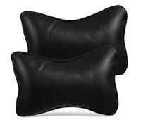 HIAKDOFT Almohadas Cuello para Conducir Forma de Hueso 2 Piezas Negro Soporte Cervical Coche Cuatro Estaciones Viaje Adulto