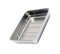 HIAKDOFT Bandeja de Hornear con Plano y Rejilla Inoxidable Resistente y para Restaurantes Drenaje para Cocción y Enfriamiento Fácil Limpieza
