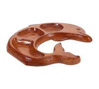HIAKDOFT Bandeja Dividida de Madera Diseño Portátil para Frutas Secos Aperitivos Bandeja Multifuncional para Snacks Eventos Hogar Exterior