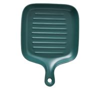 HIAKDOFT Bandeja para Hornear de Cerámica con Mango Único Superficie Lisa y Resistente Utensilio de Cocina para Panadería Color Verde para Uso Doméstico