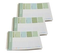 HIAKDOFT Bloc de Notas de Agenda Diaria sin Fecha, A5 Verde (14 X 22 Cm), 3 Unidades, 52 Hojas Desprendibles, Espiral Doble Alambre, Planificador Semanal y Rastreador de Hábitos