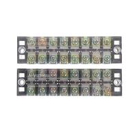 HIAKDOFT Bloque de Terminales de Tornillo Doble 10 Posiciones 600v 25a Cubierta Transparente, Regleta de Terminales Preaislada para Conexión Eléctrica Industrial y Maquinaria