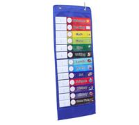 HIAKDOFT Bolsa Colgante Calendario con Bolsillos Transparentes de Oxford Azul Organizador Multiusos para Aula y Hogar Planificador Diario con Gestor de Tarjetas Numeradas