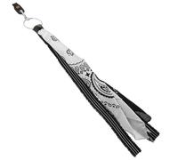 HIAKDOFT Borla para Manillar de Motocicleta Negra y Botón de Cobre, Flecos Decorativos para Manillar de Moto, Cinta de Tela Resistente para Accesorios de Moto y Decoración Personalizada