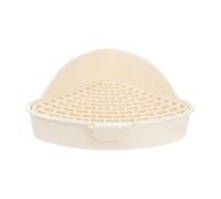 HIAKDOFT Caja de Baño para Cobayas y Pequeños Roedores Bandeja Higiénica Triangular Anti-vuelco Color Avena Blanca Diseño Seguro con Redondeados y Cierre Fijo Duradera y Práctica para