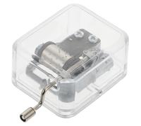 HIAKDOFT Caja de Música Manual Transparente Acrílica Pequeña Caja de Música de Manivela Melodía Feliz Cumpleaños Obsequio de Cumpleaños Decorativo 1 Unidad