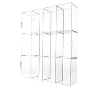 HIAKDOFT Caja Expositora Acrílica Transparente Compartimentos para Figuras Coleccionables Estuche Multi-Rejilla para Muñecas y Artesanía Almacenamiento Organizado para Escritorio y