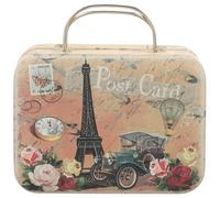 HIAKDOFT Caja para Pestañas Postizas Retro Asa, Mini Estuche Metálico Portátil para Joyas y Maquillaje, Contenedor Pequeño para Niñas, Organizador de Viaje y Almacenamiento de Cosméticos