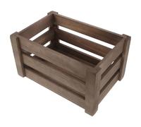 HIAKDOFT Caja Vintage Rústica de Madera Envejecida Pequeña 30X20X16 CM Cajón Rectangular para Frutas y Verduras Cesta Organizadora Decorativa para Hogar y Eventos