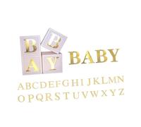 HIAKDOFT Cajas de Globos para Shower con Letras y Abecedario Decoración para Fiesta de Revelación de Género y Primer Cumpleaños de Cajas Resistentes y Adornos Portátiles para Interiores