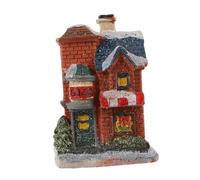 HIAKDOFT Casa Navideña Luminosa con Luz LED Adorno de Resina para Fiestas Decoración Navideña para Mesa y Belén Figurita Luminosa para Festivo Único