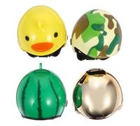 HIAKDOFT Cascos para Pollos de Mascota 4 Piezas Color Dorado Amarillo Pato Camuflaje Sandía, Sombreros Protectores Resistentes al Sol y Lluvia, Accesorios Seguros para Aves de Corral