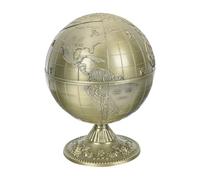 HIAKDOFT Cenicero de Estilo Antiguo Tapa Anti-Viento, Diseño Globo Vintage en Metal, Compacto y Estable para Oficina y Hogar, Cenicero Decorativo Elegante para Cigarrillos