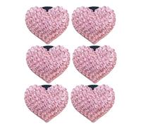 HIAKDOFT Clips para Ventilación de Coche Aroma 6 Unidades Diseño de Corazón Rosa Gemas de Imitación Accesorios Decorativos para Aromaterapia Interior Clips para Difusor de Aire