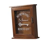 HIAKDOFT Colgador de Madera para Pared Caja de Almacenamiento Ganchos Organizador para Entrada de Casa y Alojamientos Decoración Clásica Color Marrón Tamaño Compacto