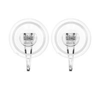 HIAKDOFT Colgadores de Ventosa Reutilizables Grandes 2 Unidades, Ganchos Transparentes de Succión Fuerte para Baño, Cocina y Ducha, sin Taladro, Adhesivos, Multiusos y Extraíbles