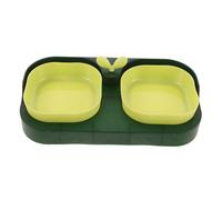 HIAKDOFT Comedero para Gatos y Perros Antideslizante de Plástico con Base Ancha Cuenco Doble Estable para Alimento y Agua Diseño Resistente Derrames para Cachorros y Mascotas Pequeñas