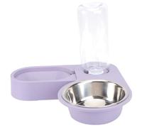 HIAKDOFT Comedero y Bebedero Giratorio para Gatos y Perros Cuenco de Inoxidable Fácil de Limpiar Diseño Plegable para Esquinas Doble para Comida Seca y Agua Recipiente Automático para