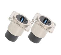 HIAKDOFT Conector USB Metálico para Montaje Panel Adaptador Hembra Frontal Resistente al Agua Pasacables para de Datos USB