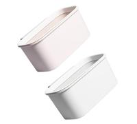 HIAKDOFT Cubos de Basura Colgantes para Escritorio y Cama 2 Piezas Plástico PP Ligero Colores Gris y Albaricoque Organizadores Compactos para Dormitorio y Oficina Contenedores de