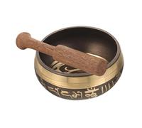 HIAKDOFT Cuenco Tibetano de Meditación con Cuenco de Sonido Budista de Artesanal con de Madera Accesorios para Relajación y Yoga Estilo Aleatorio