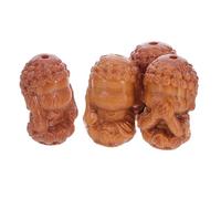 HIAKDOFT Cuentas de Madera Talladas para Bricolaje Kit de 4 Piezas de Cuentas Sueltas No Oír No Ver Material Natural para Pulseras y Collares DIY Accesorios Únicos para Joyería Artesanal