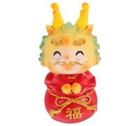 HIAKDOFT Estatua Dragón de Resina para Escritorio Decoración Feng Shui Diseño Chino Moderno Figura Mascota Compacta Detallada Regalo Original