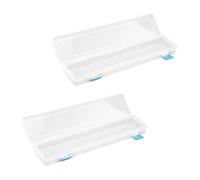 HIAKDOFT Estuche Transparente para Lápices de Plástico 2 Unidades Caja Multifuncional para Acuarelas Bolígrafos y Material Escolar Tamaño para Organización y Transporte
