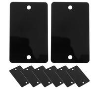 HIAKDOFT Etiquetas Organizadoras Acrílicas Negras para Cestas, 8 Juegos 1 Lámina Acrílica, 2 Bridas y 2 Pasadores Plateados, Reutilizables y Aptas para Marcador de Tiza, Ideales