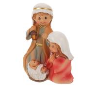 HIAKDOFT Figura Navideña de Resina 1 Pieza Escultura Familiar de Jesús Estilo Caricatura Adorno Religioso Cristiano para Decoración de Mesa Hogar E Iglesia Decoración Navideña