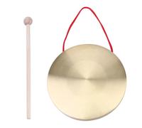 HIAKDOFT Gong Chino de Cobre con Martillo Redonda Instrumento de Percusión Tradicional para Ópera y Desarrollo Musical Infantil