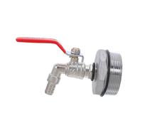 HIAKDOFT Grifo Metálico para Barril de Agua con Junta de Adaptador Industrial para Tanque Ibc y Cubo de Repuesto Resistente para Jardín y Uso Agrícola