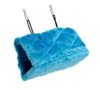 HIAKDOFT Hamaca para de Felpa Suave y Cálida Cueva Colgante Azul Cama de Escalada para Periquitos y Nido Cómodo y Portátil con Ganchos Bilaterales para Jaulas