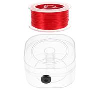 HIAKDOFT Hilo Elástico Rojo para Pulseras y Abalorios, Cuerda Flexible de Plástico de 0,6 Mm para Suministros de Joyería y Proyectos DIY de Bisutería