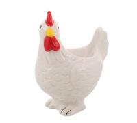 HIAKDOFT Huevera de Cerámica Blanca Forma de Gallina 3d para Huevos Pasados por Agua, Soporte Decorativo para Desayuno y Cocina, Taza Porta Huevos Elegante y Funcional para Mesa