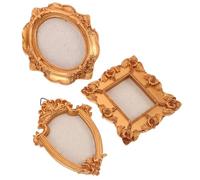 HIAKDOFT Imanes Decorativos para Nevera Marco Magnético Dorado, 3 Mini Marcos Colgantes para Fotos, Decoración Creativa para Refrigerador, Hogar y Cocina, Set de 3 Piezas