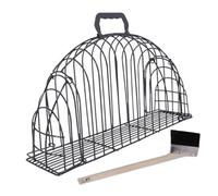 HIAKDOFT Jaula para Baño de Gatos Resistente Arañazos con Peine y Jaula Metálica Ventilada para Aseo y Secado de Mascotas Casa y Tienda