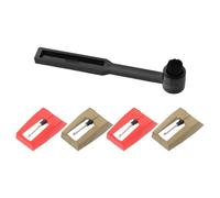 HIAKDOFT Juego de Aguja para Tocadiscos con Punta de Rubí Rojo, Cepillo Limpiador para Vinilos, Compatible con Cartuchos Generales, Kit de Repuesto para Fonógrafos y Mantenimiento de Discos