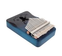 HIAKDOFT Kalimba de Madera Sólida Teclas Portátil para Dedos y Pulgar Instrumento Musical para Principiantes y Diseño Azul Degradado para Meditación y Práctica Casa y Viajes